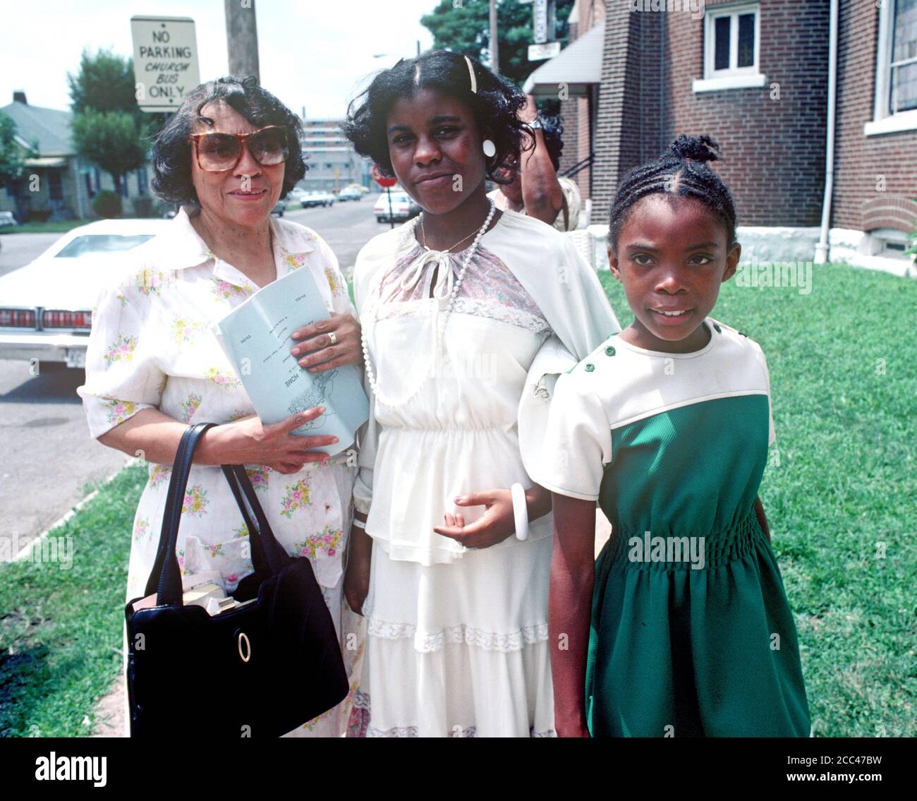 AFRICAN AMERICANS OUTSIDE ST LOUIS BABTIST CHURCH, MISSOURI, USA, 70s Stock  Photo - Alamy