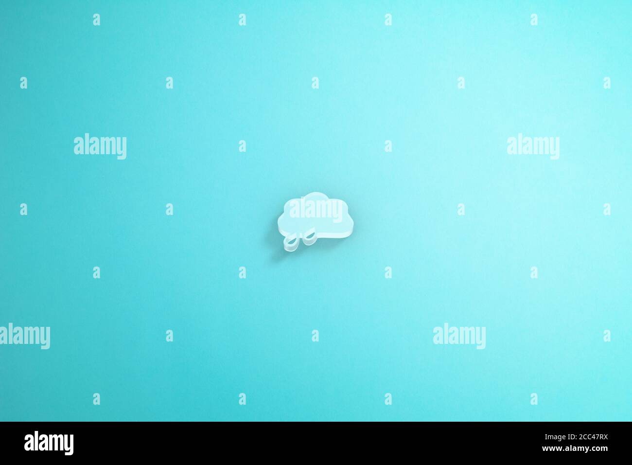 Rainy day icon in blue background. 3D rendering. Stock Photo