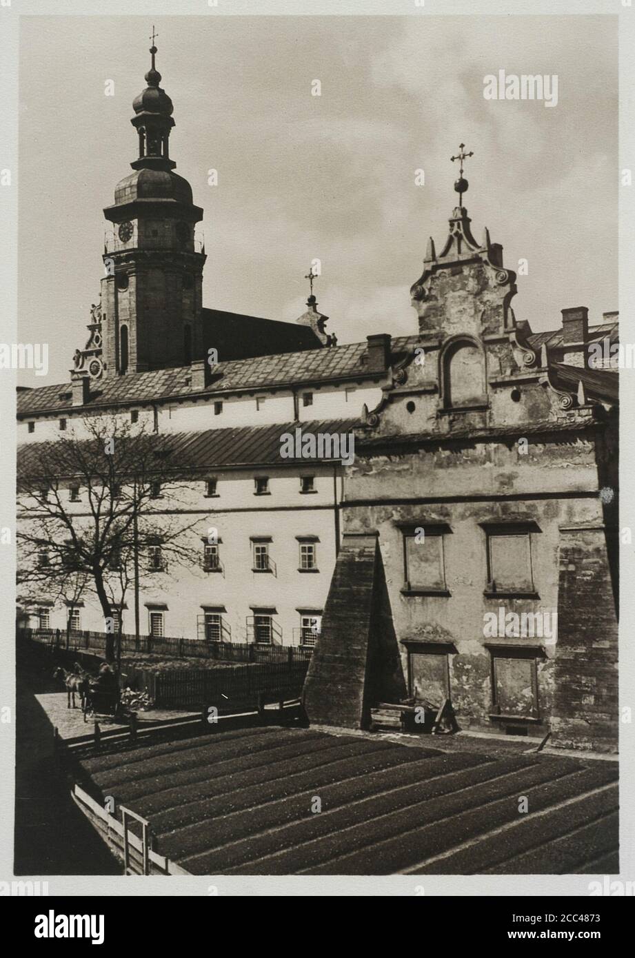 Lviv, Bernardine Church view from the East side. 1938 The Bernardine church and monastery in Lviv is located in the city's Old Town, south of the mark Stock Photo