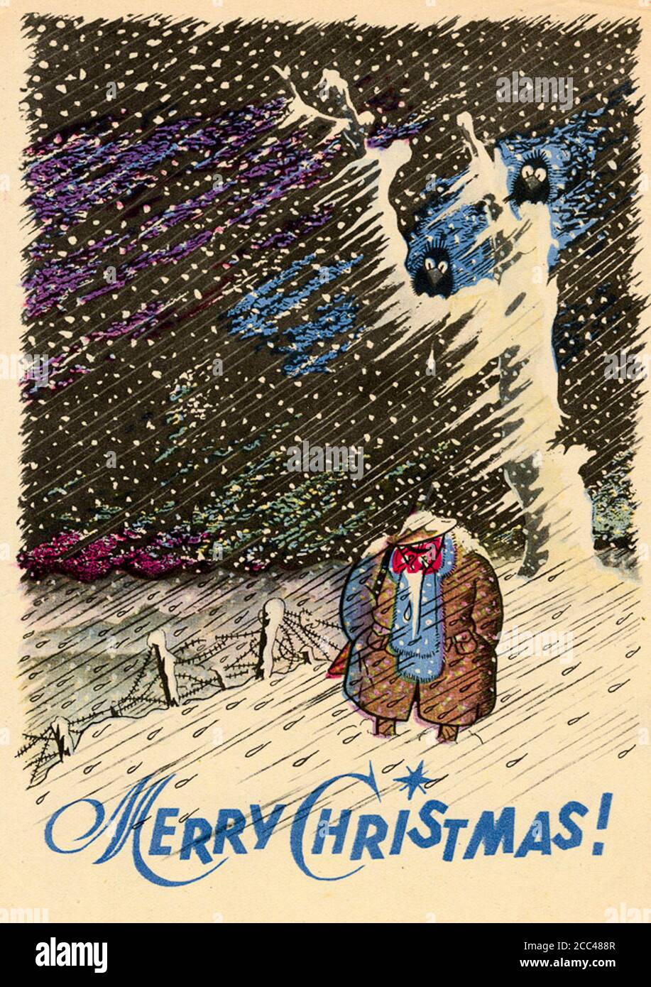 'Merry Christmas!» German propaganda leaflet for the British, 1944 Stock Photo