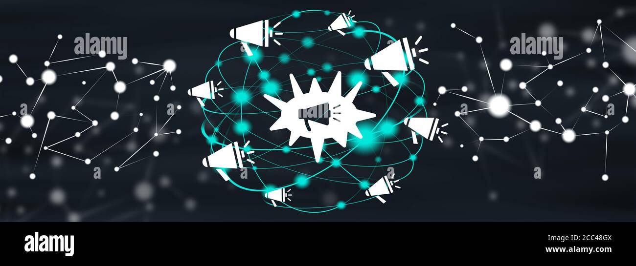 Illustration of a network communication concept Stock Photo - Alamy