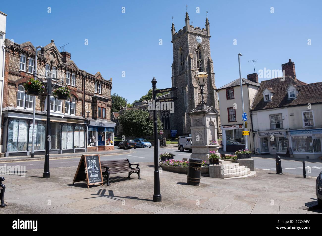 George Courtald Memorial and St. Andrews Church in Halstead Town Centre