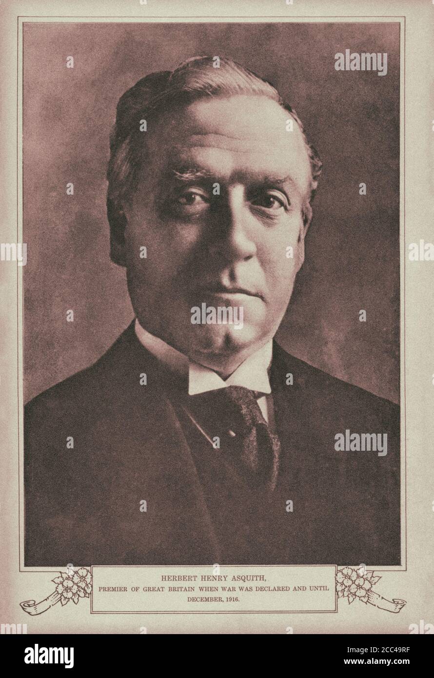 Herbert Henry Asquith, 1st Earl of Oxford and Asquith, (1852 – 1928), generally known as H. H. Asquith, was a British statesman and Liberal politician Stock Photo