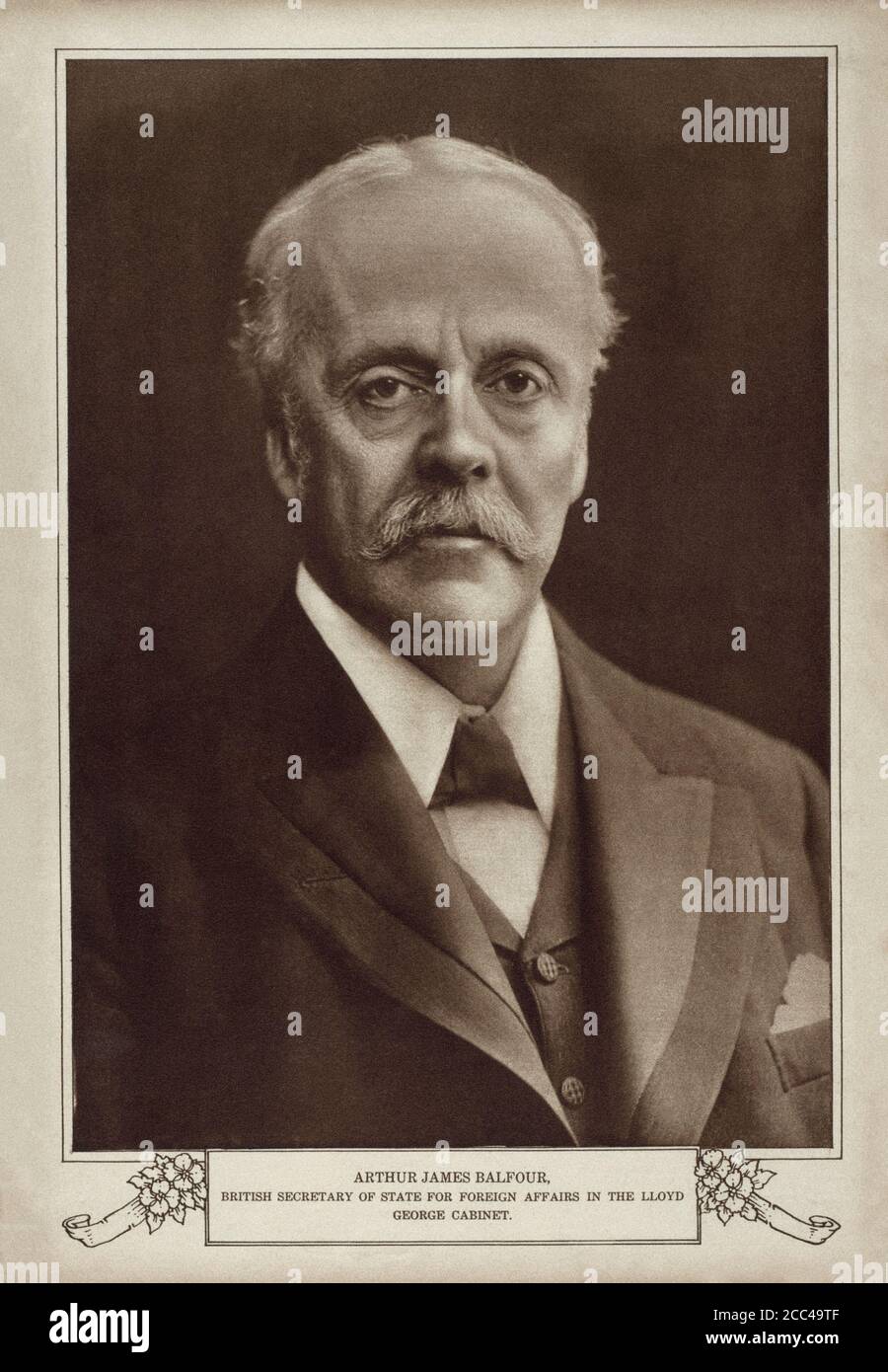 Arthur James Balfour, 1st Earl of Balfour (1848 – 1930) was a British Conservative statesman who served as Prime Minister of the United Kingdom from 1 Stock Photo