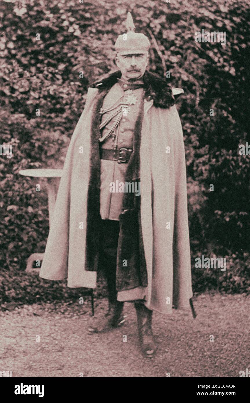 Wilhelm II or William II (1859 – 4 June 1941) the last German Emperor (Kaiser) and King of Prussia. He reigned from 15 June 1888 until his abdication Stock Photo