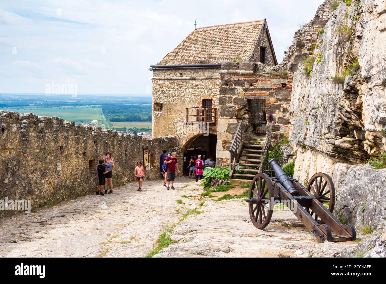 Medieval reconstructed entrance tower of Castle of Sumeg, Hungary Stock Photo