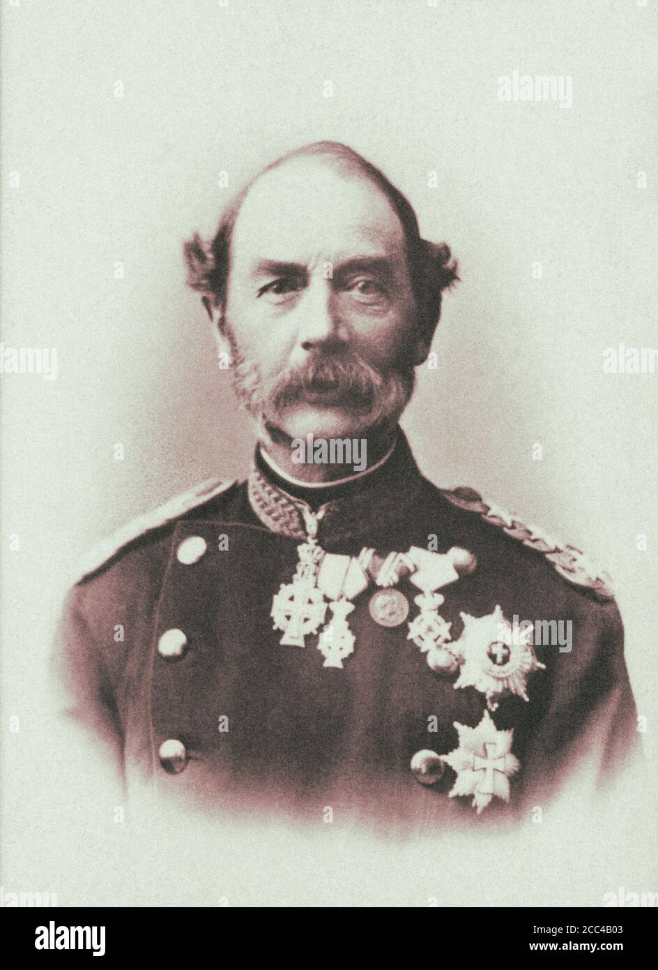 Christian IX (1818 – 1906) was King of Denmark from 1863 until his death in 1906. From 1863 to 1864, he was concurrently Duke of Schleswig, Holstein a Stock Photo