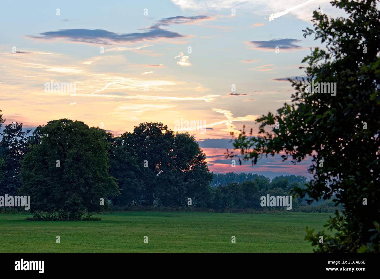 Sunset in Linden Limmer Hannover Germany Stock Photo