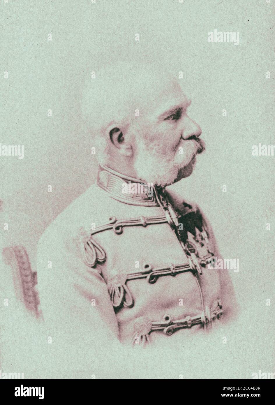 Franz Joseph I or Francis Joseph I (1830 – 1916) was Emperor of Austria, King of Hungary, Croatia, and Bohemia, and monarch of other states of the Aus Stock Photo