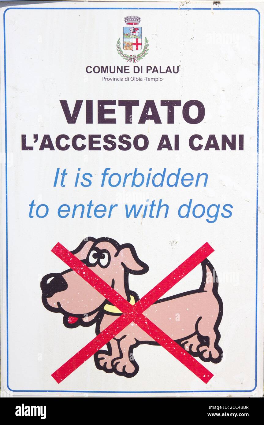 no dogs on beach Sardinia Stock Photo