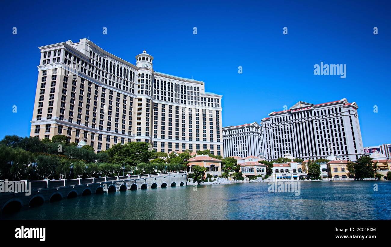 Las Vegas,NV/USA - Sep 16,2018 : View Bellagio hotels and casino in Las Vegas, USA. Las Vegas is one of the top tourist destinations in the world. Stock Photo