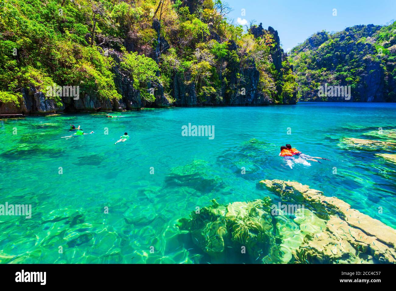 Kayangan Lake tropical landscape at the Coron island in Palawan province in Philippines Stock Photo
