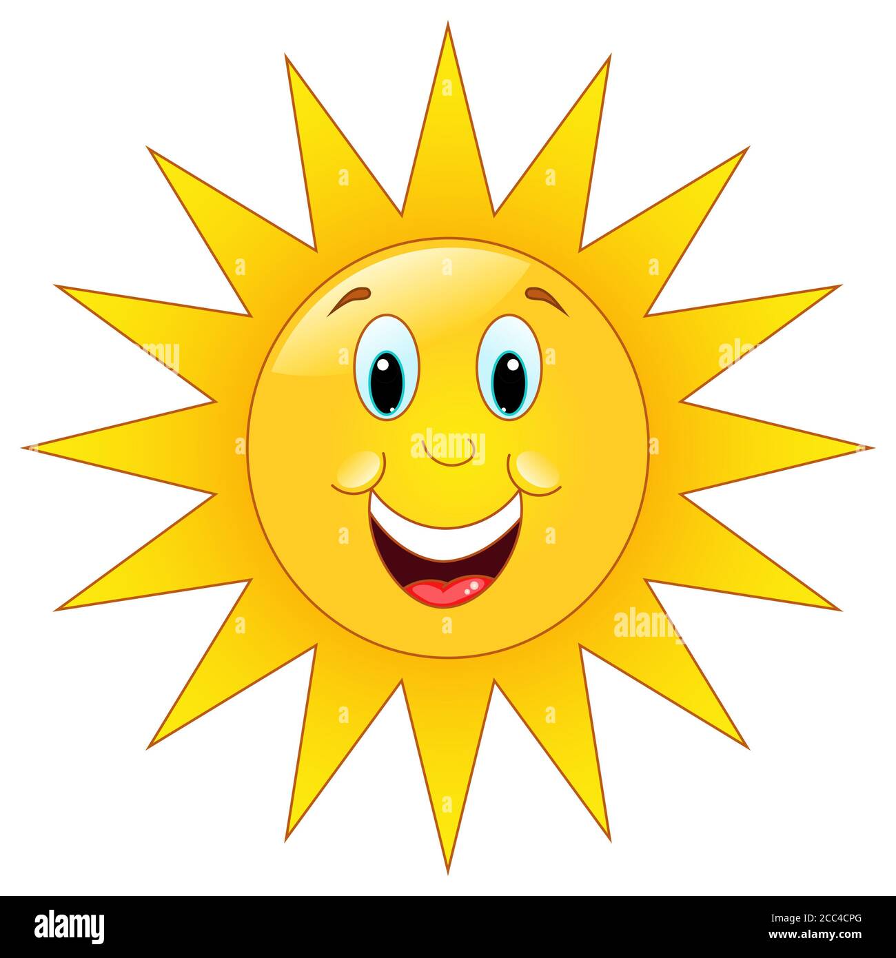 Illustration of a happy sun with a white background Stock Photo - Alamy