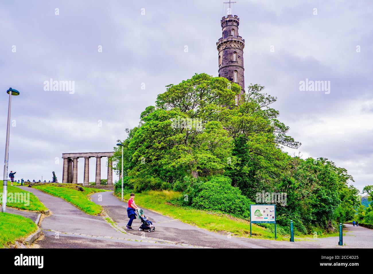 Edinburgh Scotland 5th Aug 2020Scottish National Monument, to commemorate the Scottish soldiers killed in the Napoleonic Wars. Sits on Calton Hill at Stock Photo