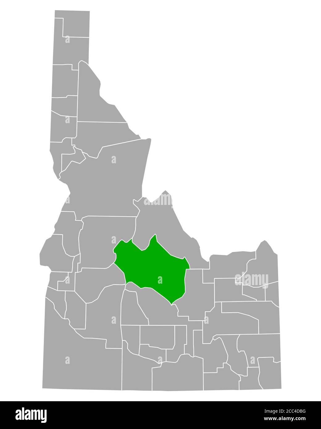 Map of Custer in Idaho Stock Photo Alamy