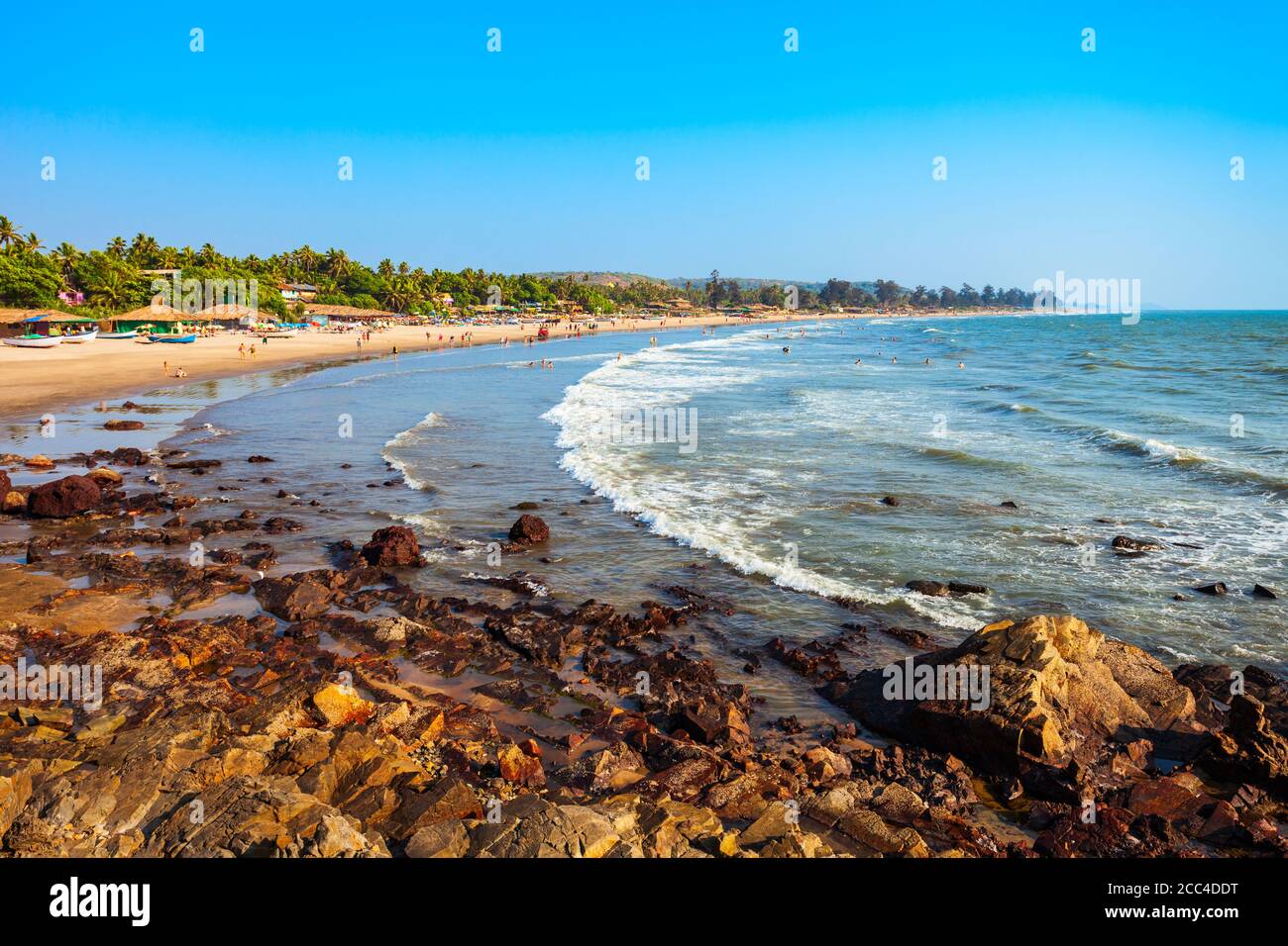 Rocks at Arambol beach in north Goa, south India Stock Photo Alamy