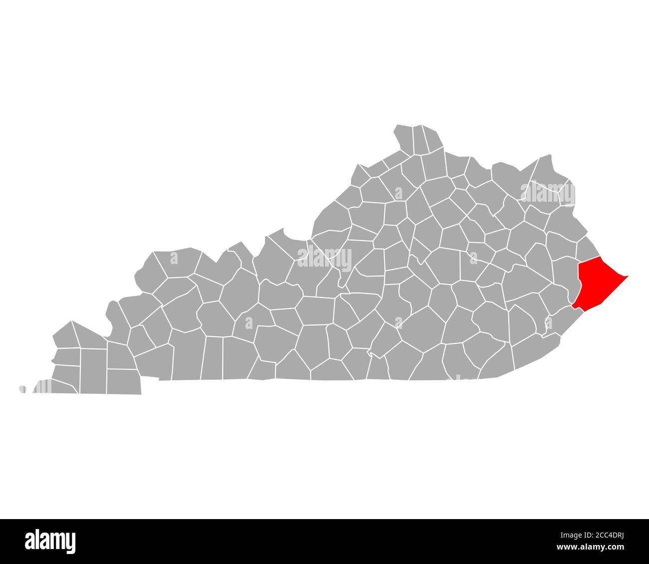 Map of Pike in Kentucky Stock Photo Alamy