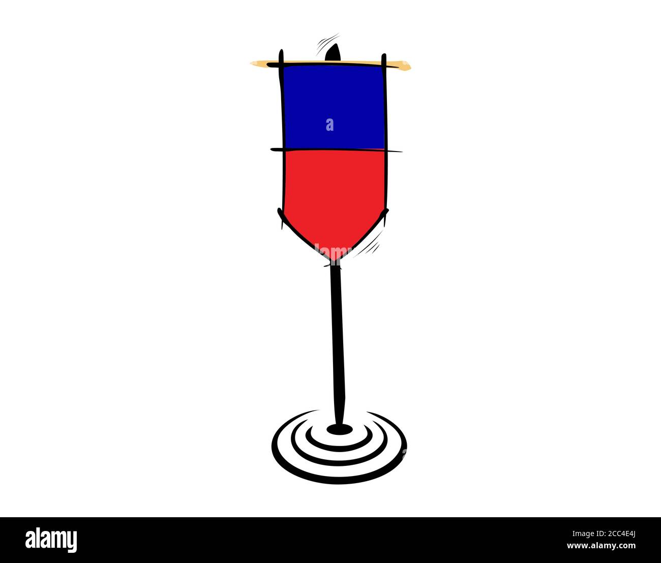 Haiti flag on white background in vector illustration Stock Vector