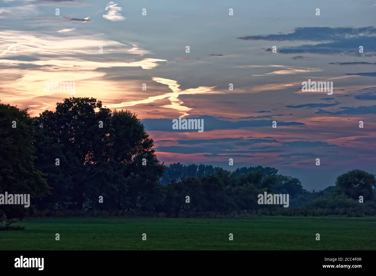 Sunset in Linden Limmer Hannover Germany Stock Photo