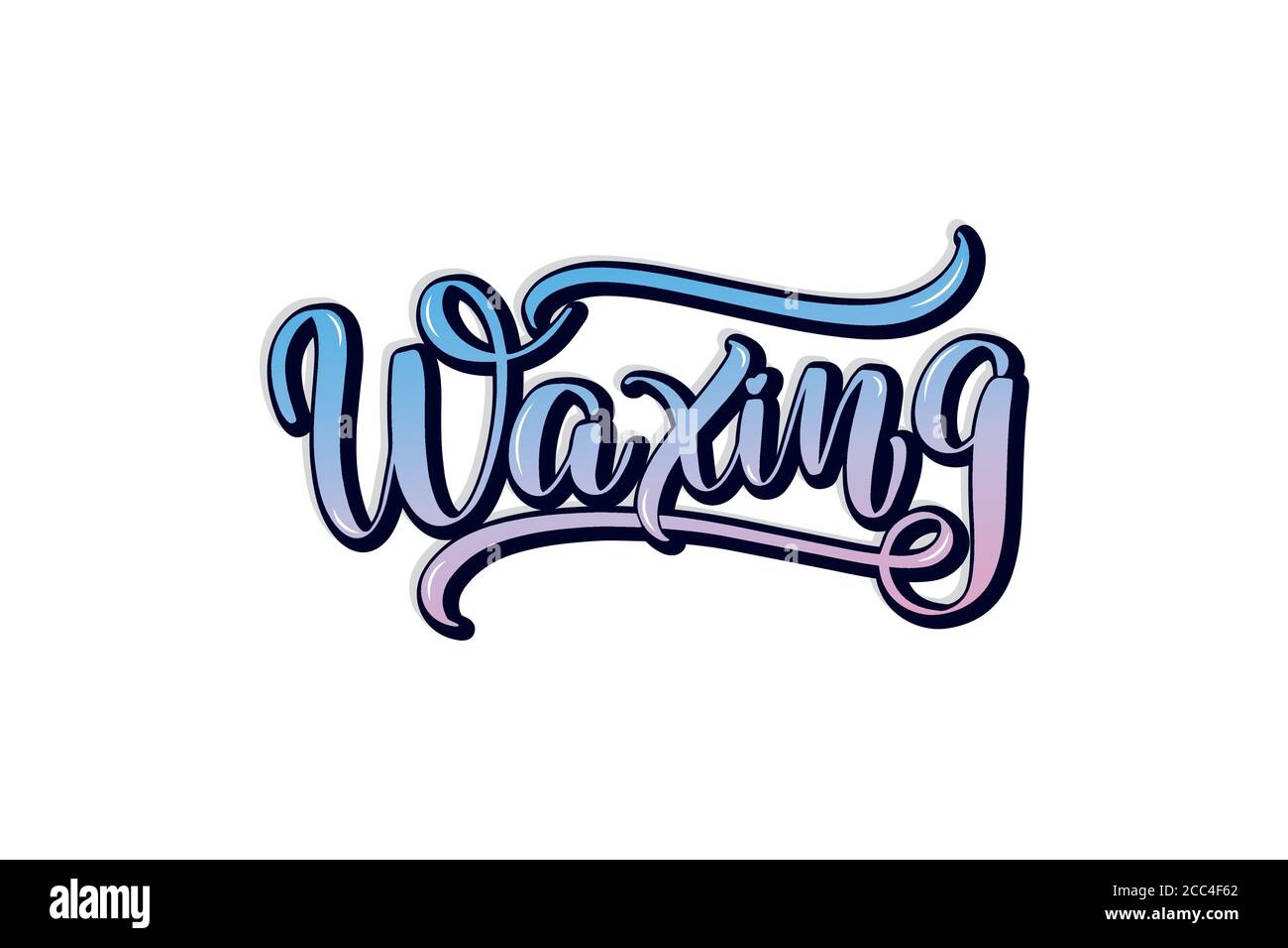 Waxing procedure lettering. Hand drawn vector illustration.  Stock Vector