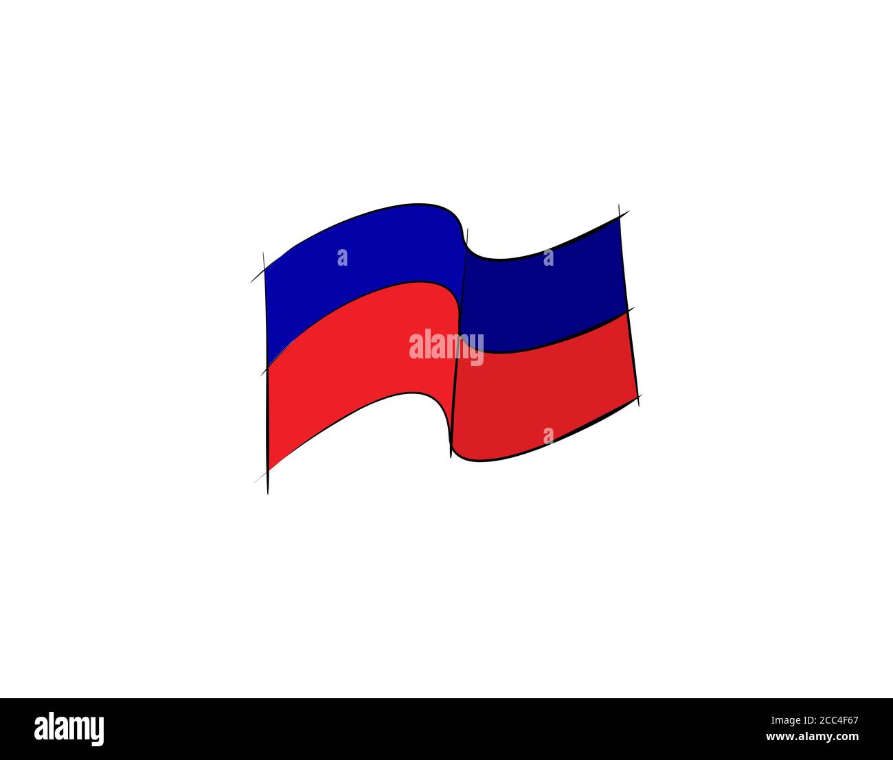 Haiti flag on white background in vector illustration Stock Vector