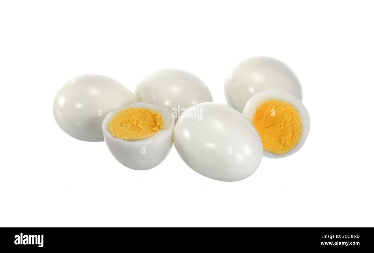 boiled eggs isolated on white background cutout Stock Photo