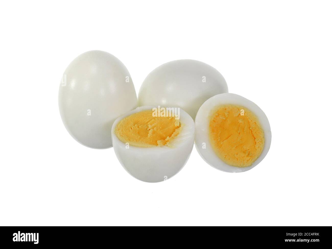 boiled eggs isolated on white background cutout Stock Photo