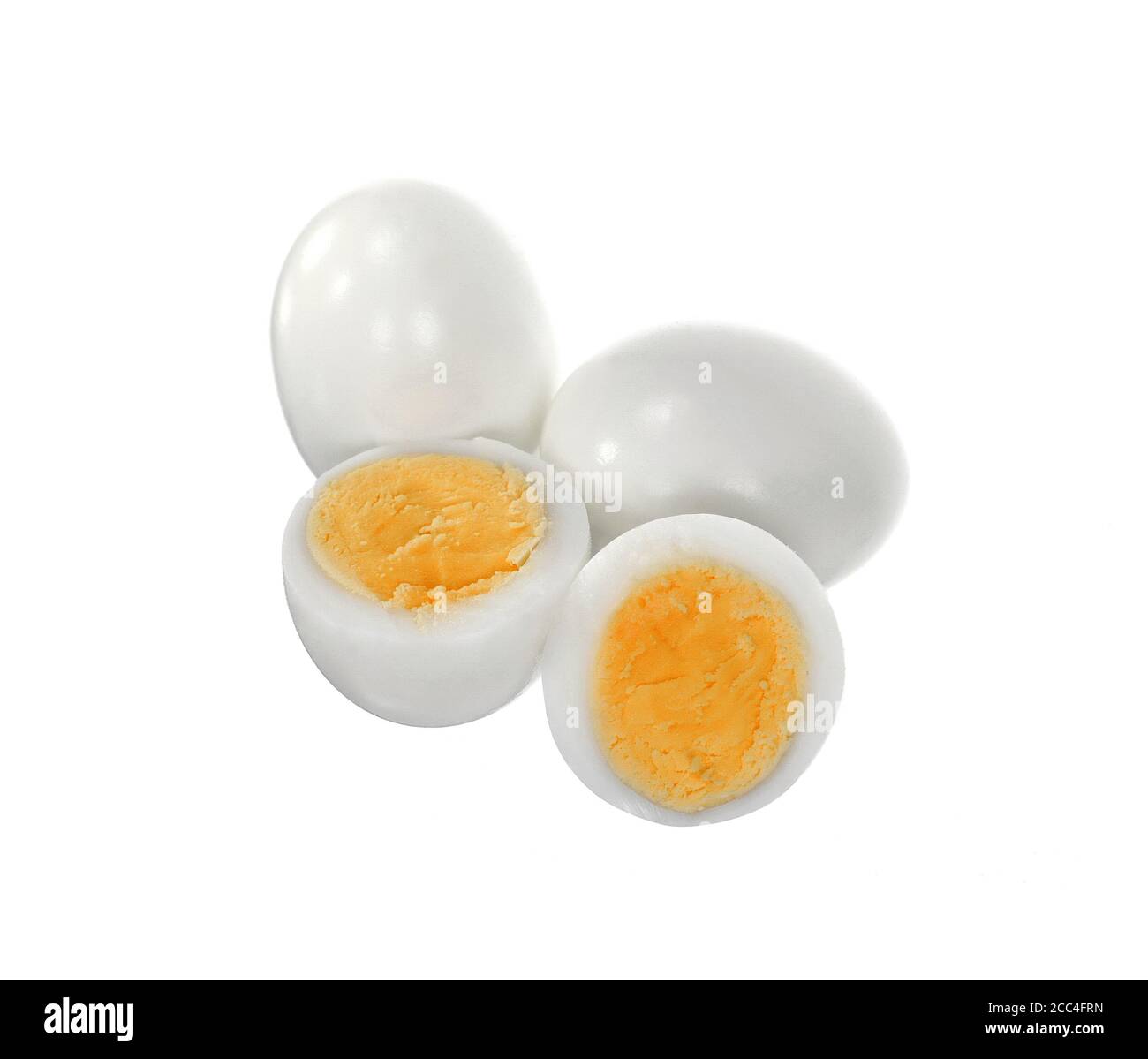 boiled eggs isolated on white background cutout Stock Photo