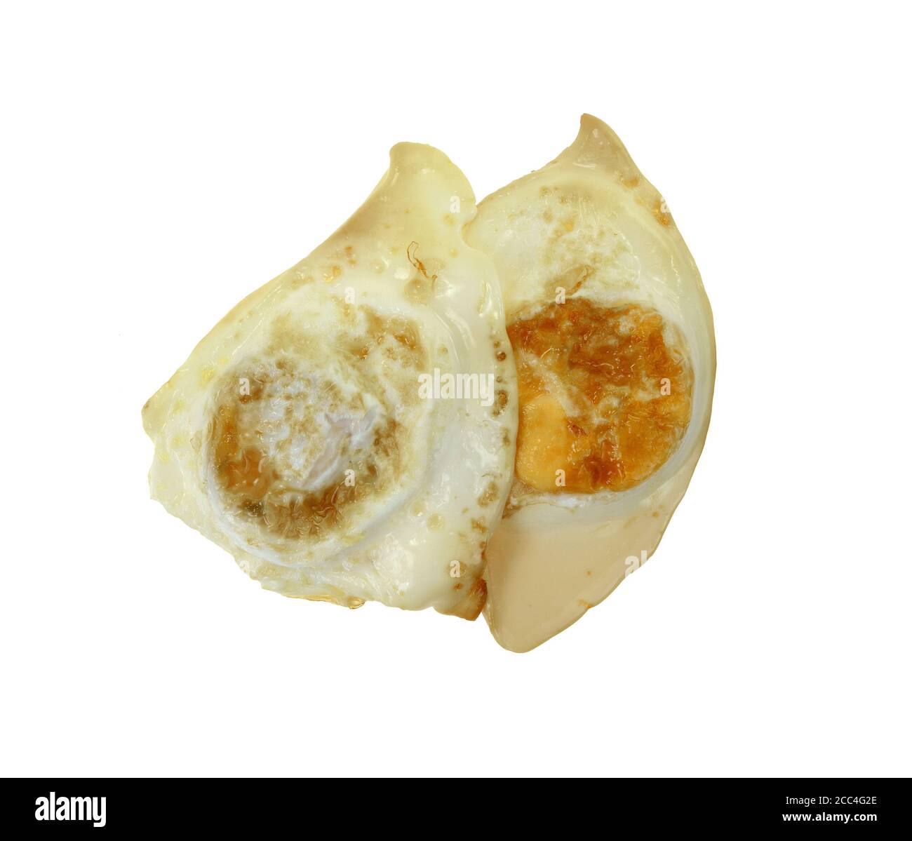 Fried egg on a plate isolated on white background Stock Photo - Alamy
