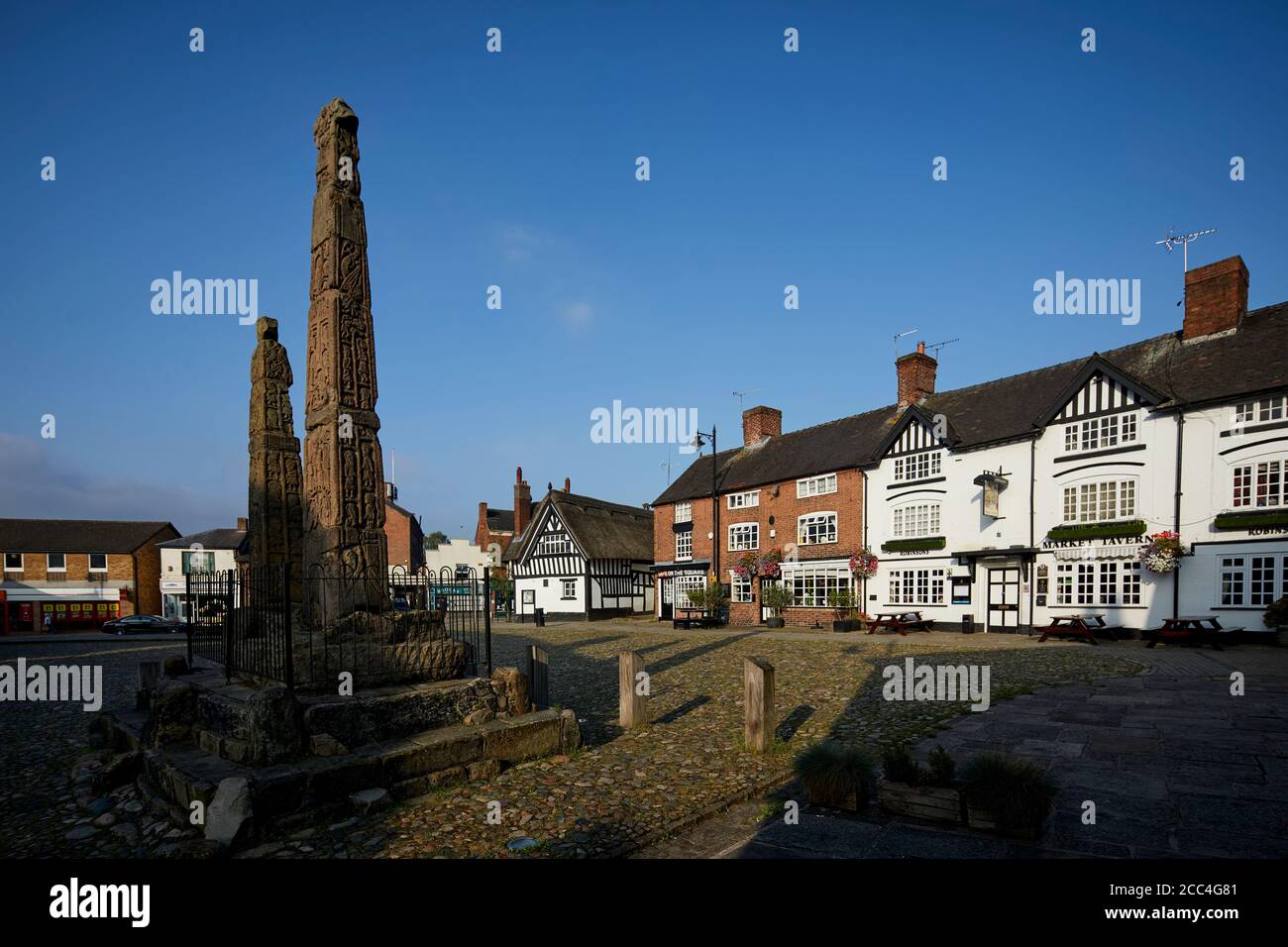 Sandbach Crosses at The Cobbles Stock Photo