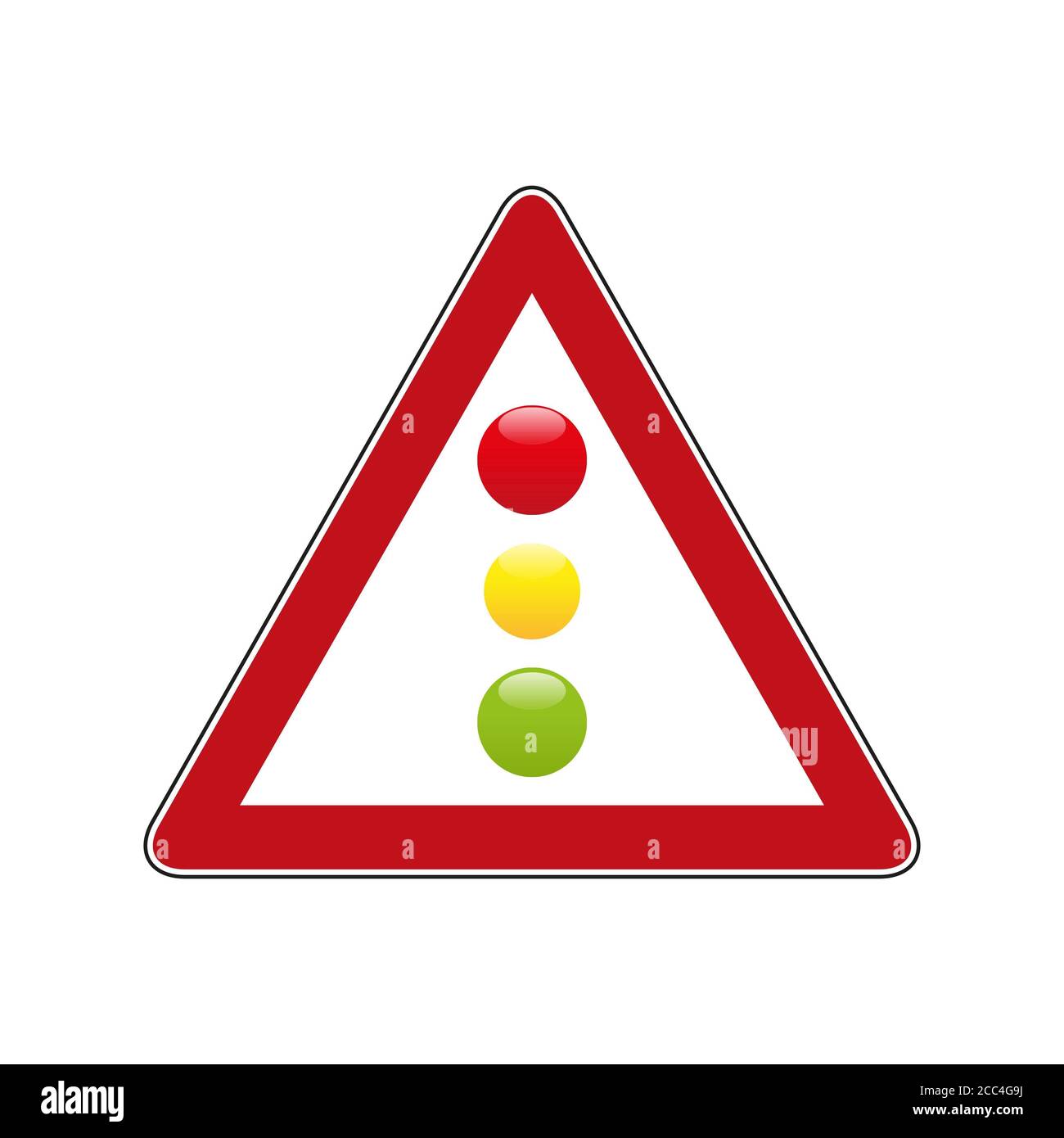 Illustration of traffic light regulation sign isolated on white