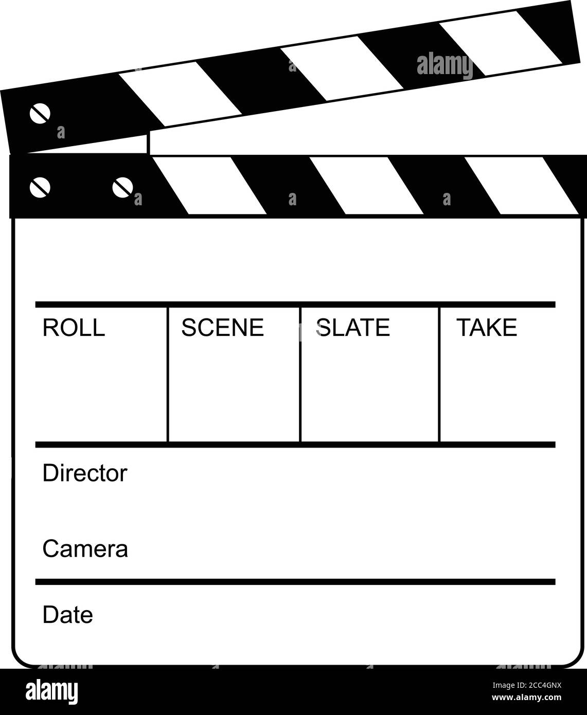 Retro style illustration of a clapperboard, clapper, clapboard or cue