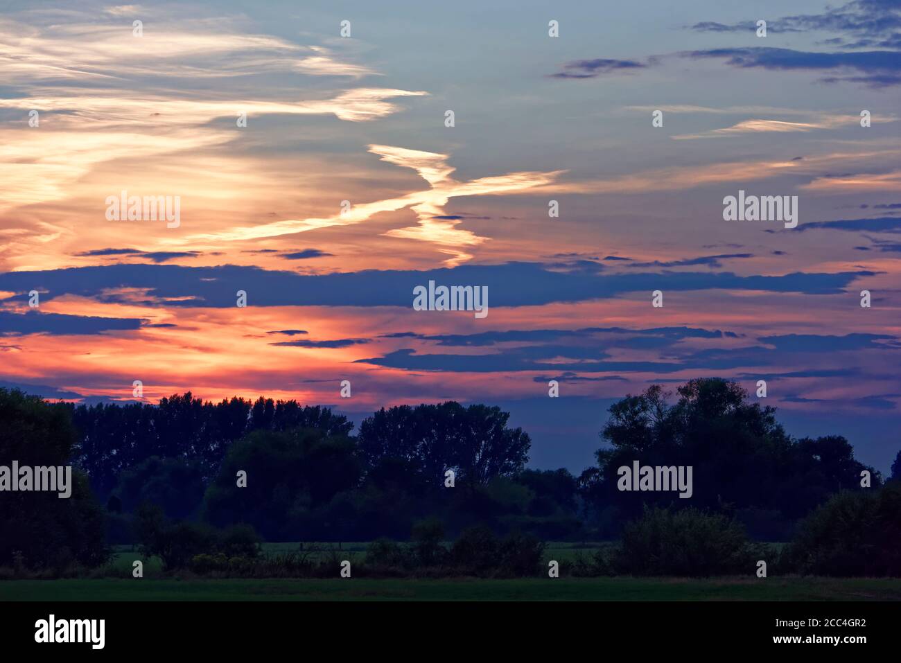 Sunset in Linden Limmer Hannover Germany Stock Photo