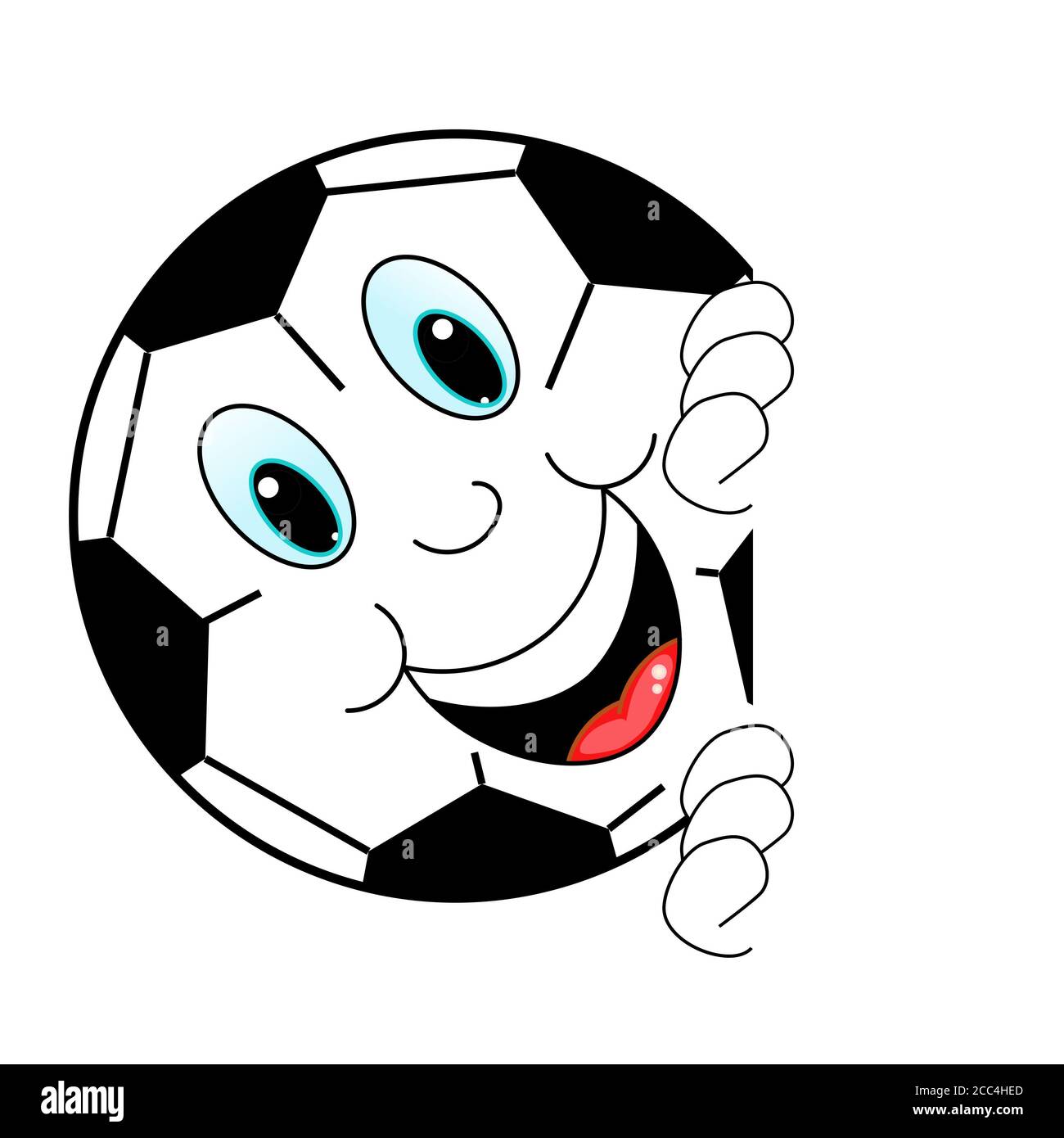 Isolated digital illustration of a smiling soccer ball Stock Photo - Alamy