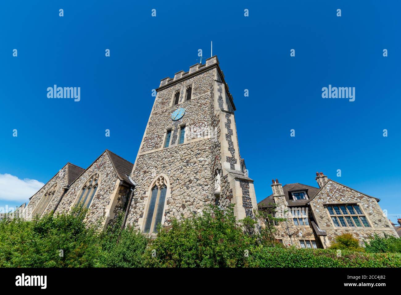 Catholic Church of Our Lady of Lourdes & St Joseph church, on corner of Leigh Road and Cliffsea Grove. Parish church. Community location in town Stock Photo