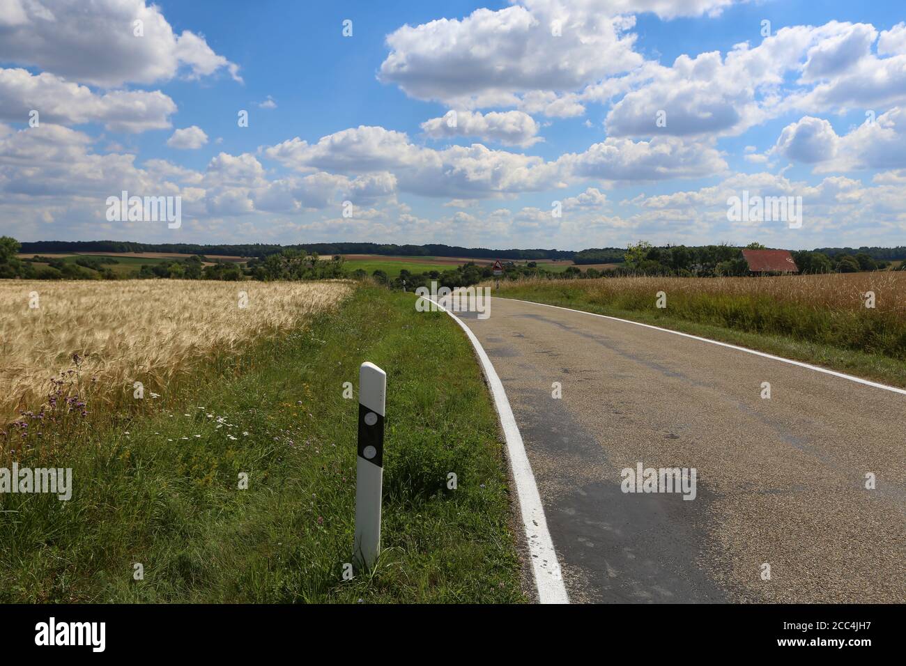 Summer landscape with blue sky and white clouds Stock Photo - Alamy