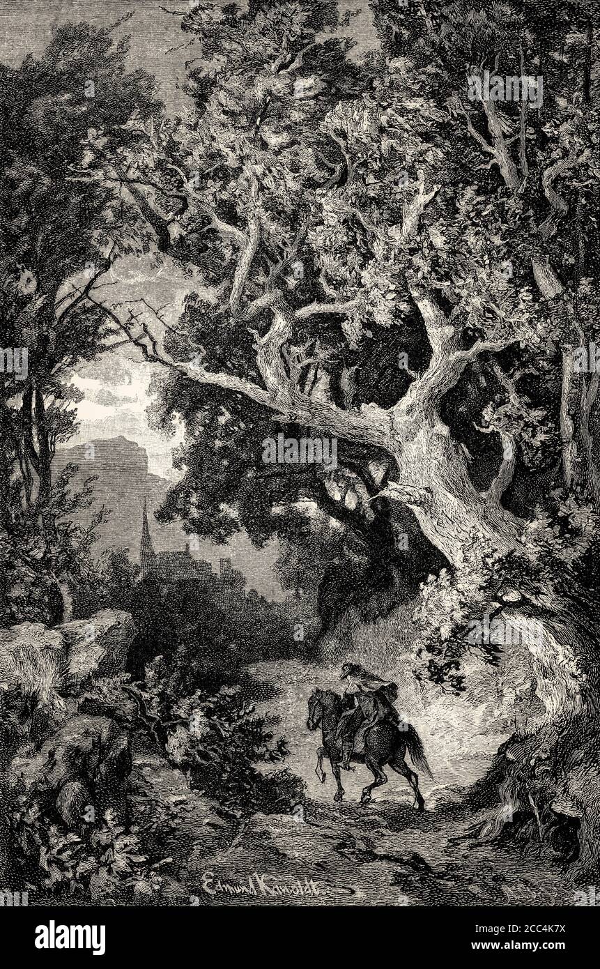 Scene from WILLKOMMEN UND ABSCHIED, WELCOME AND FAREWELL, a poem by Johann Wolfgang von Goethe Stock Photo