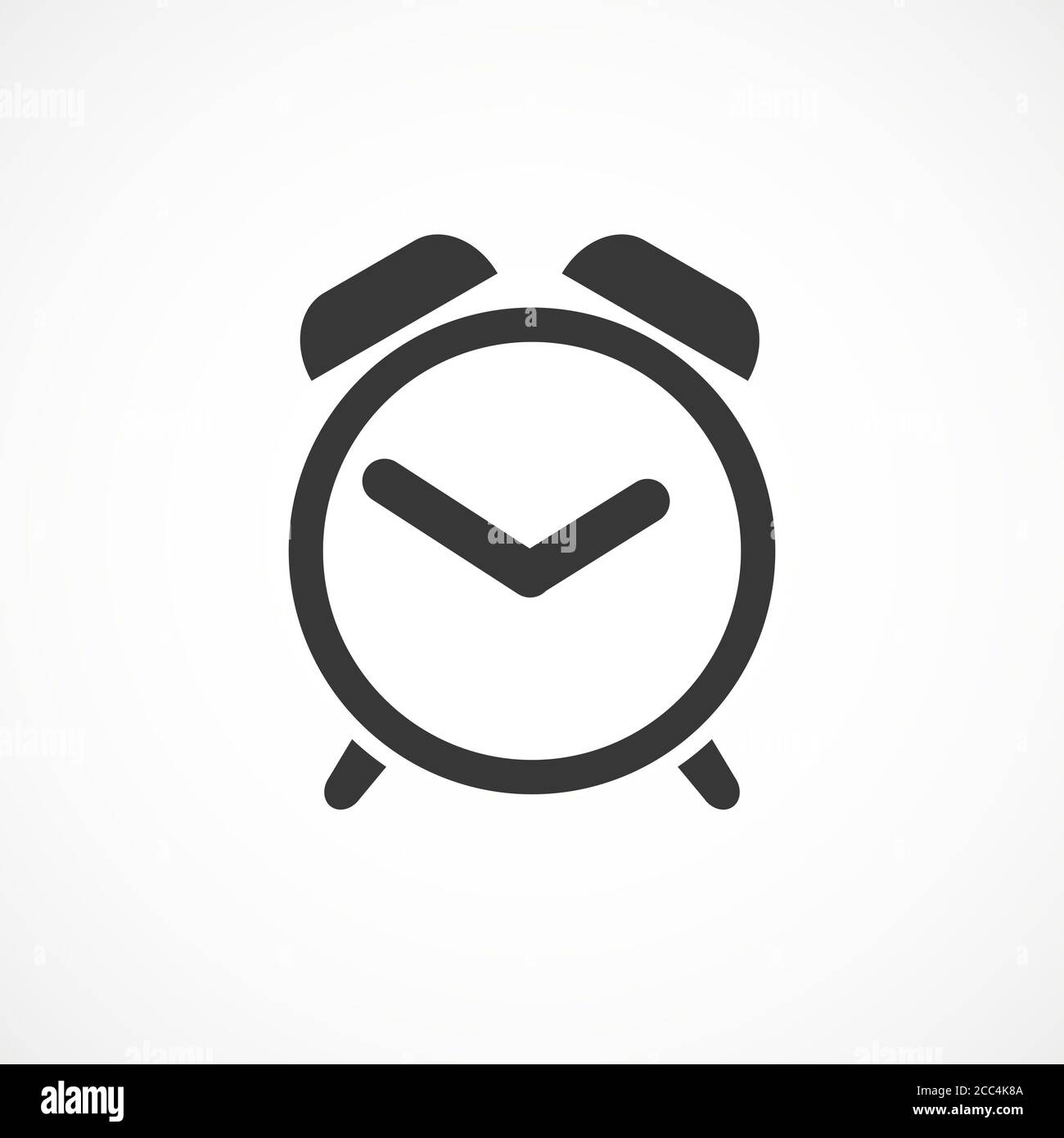 Black icon of an alarm clock on a white background Stock Photo - Alamy