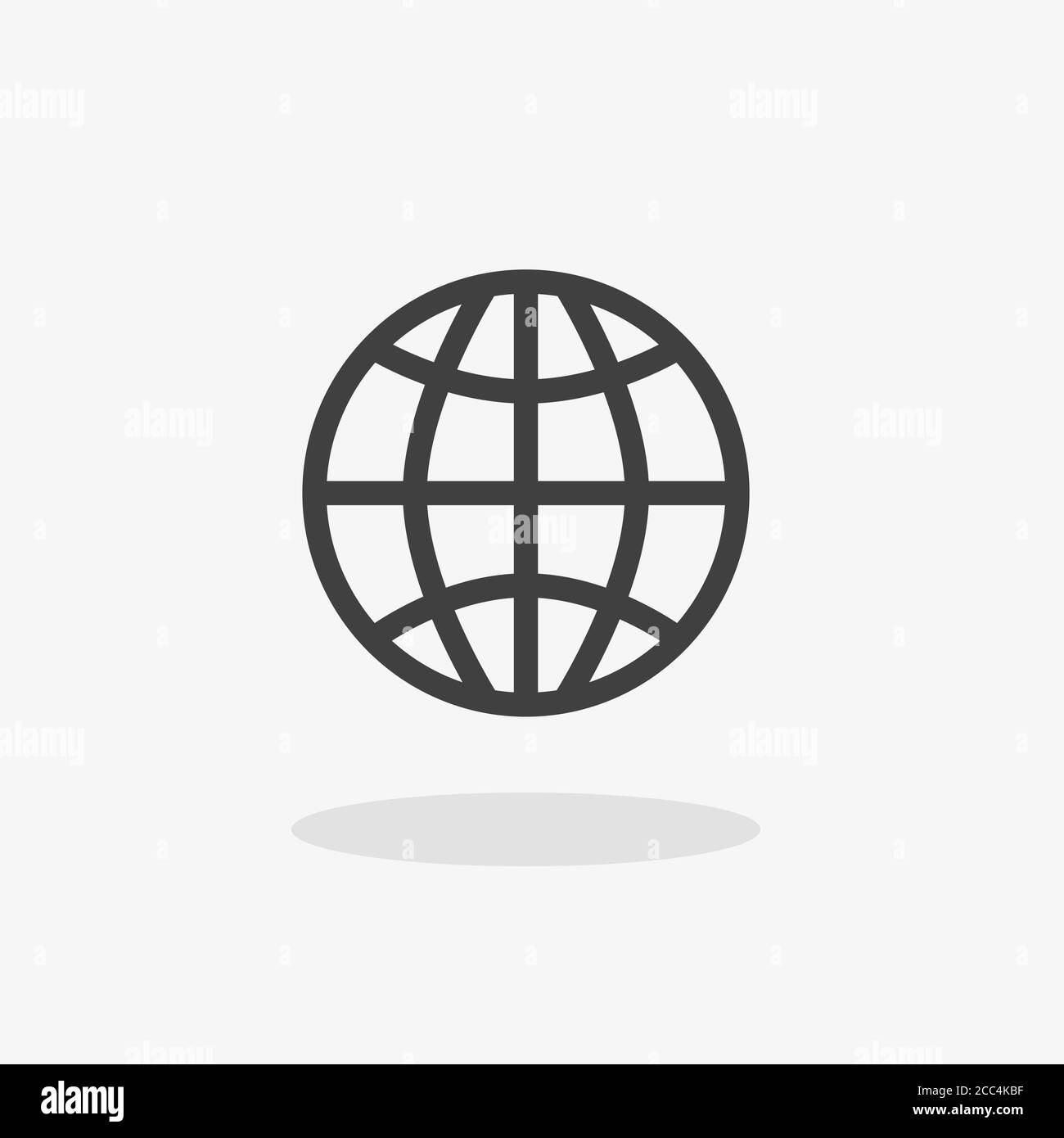 Illustration of a black globe sign on an isolated background Stock