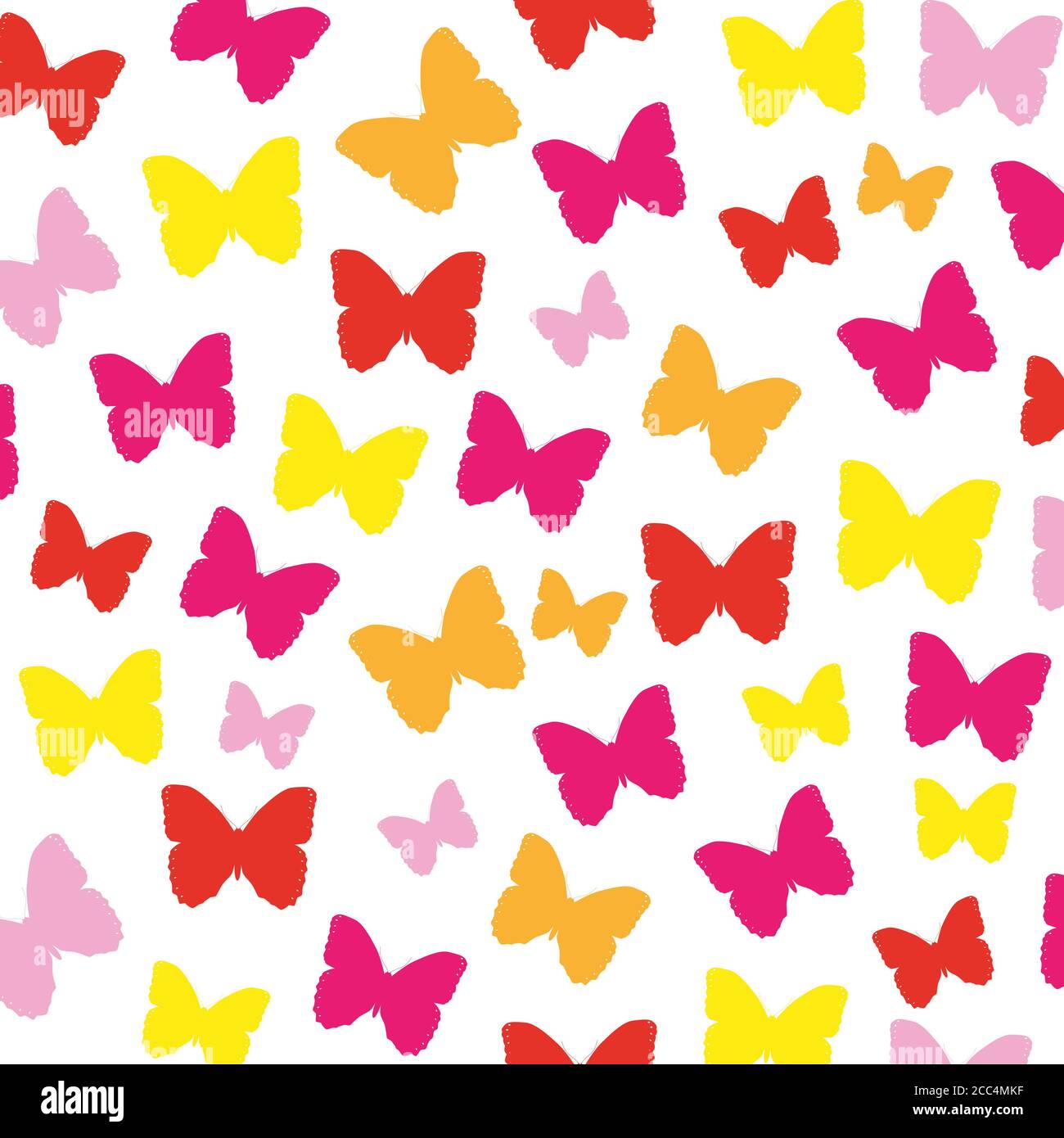 Illustration of colorful butterflies on a white background Stock Photo ...