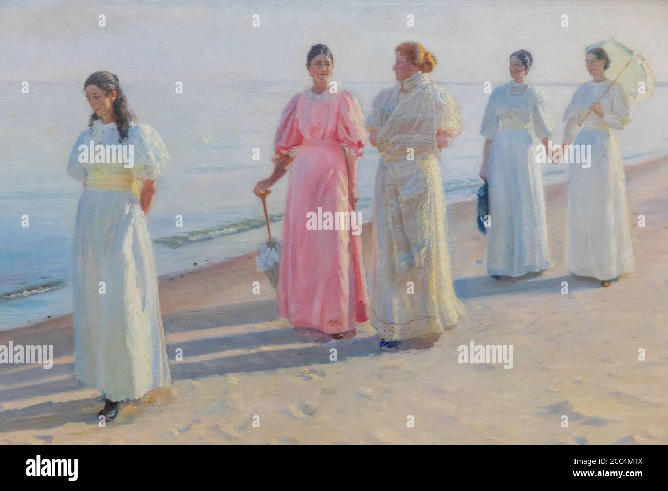 A stroll on the beach; painting by Michael Ancher, Skagen Stock Photo