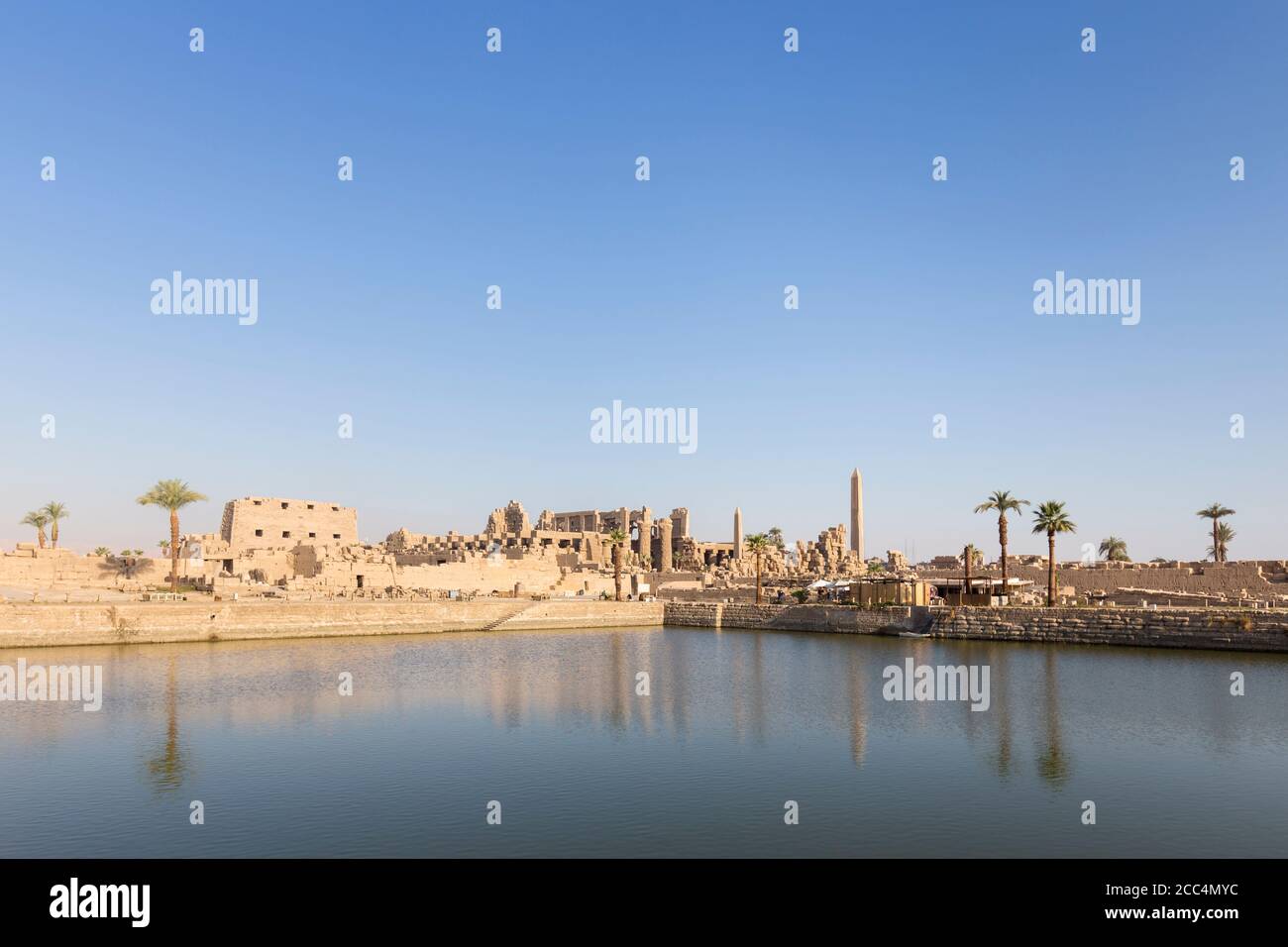 The sacred lake, Karnak temple complex, Luxor, Egypt Stock Photo