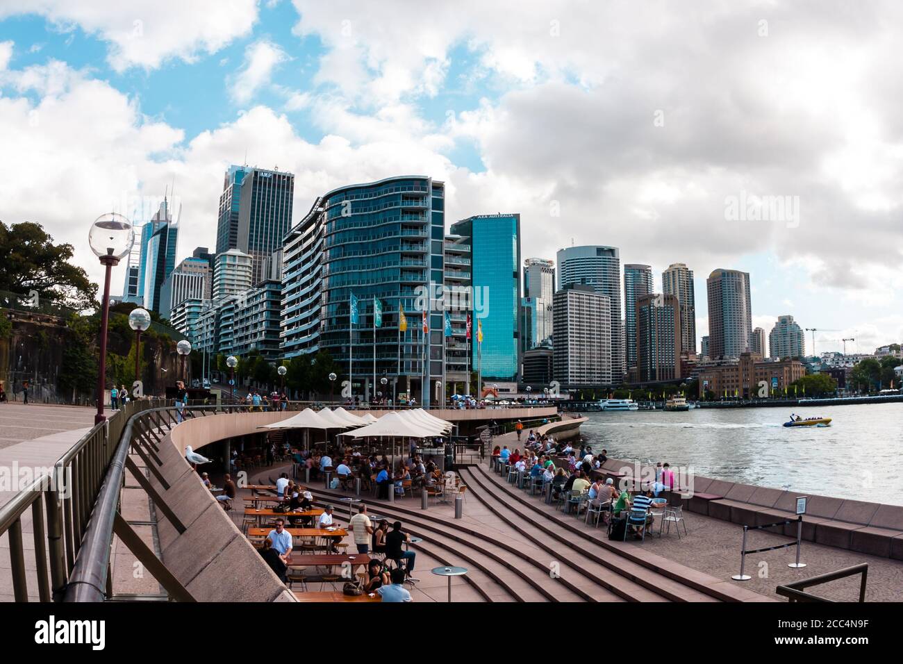 Sydney, Australia - January 12, 2009: People sitting in