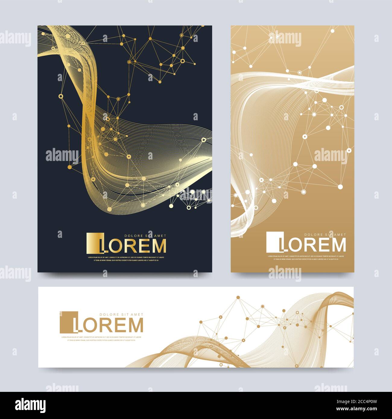 Modern vector template for brochure, Leaflet, flyer, advert, cover, catalog, magazine or annual report. Business, science, medical design. Scientific Stock Vector