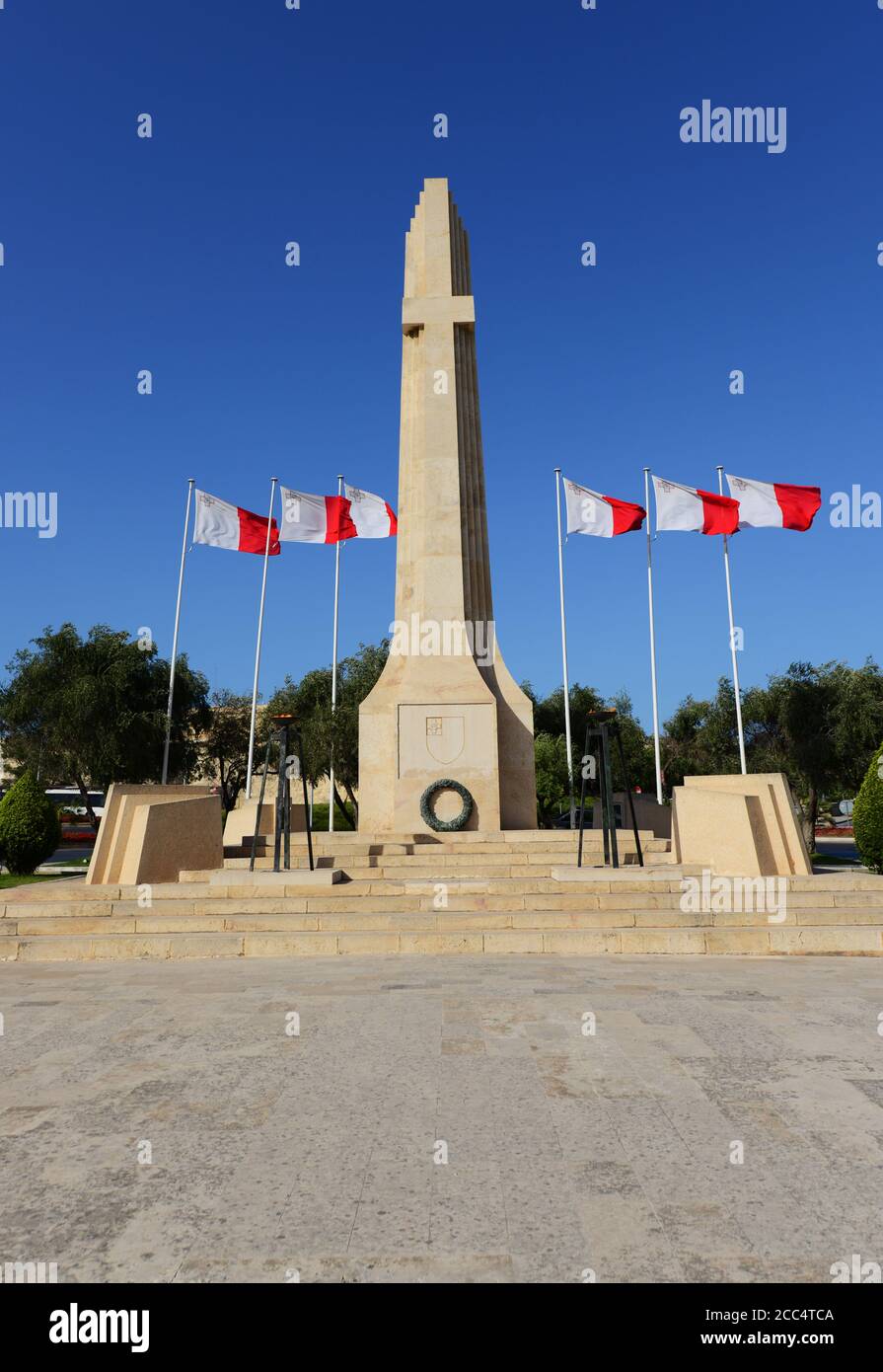 The WWI and WWII memorial in Floriana, Malta. Stock Photo