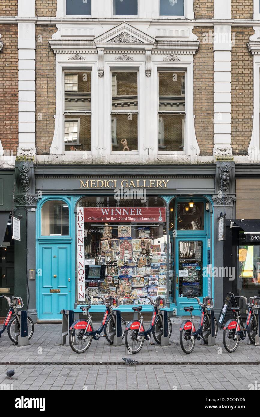 The Medici Gallery card shop in Thurloe Street, South Kensington, London,  UK. It is said to be the oldest greetings card shop in the city Stock Photo  - Alamy
