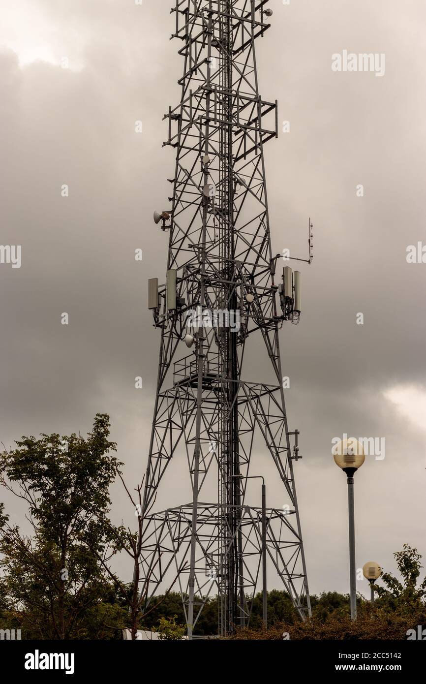 View of mobile phone mast, Tingley, Leeds Stock Photo
