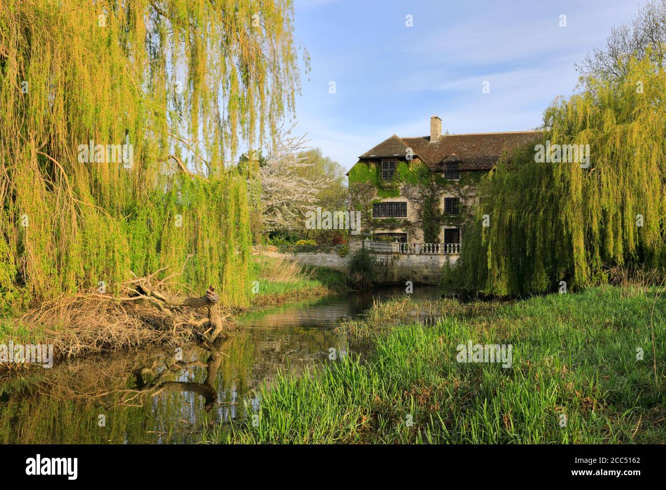 Summer view of the Watermill at Castor village; river Nene Valley, Peterborough city; Cambridgeshire; England Stock Photo