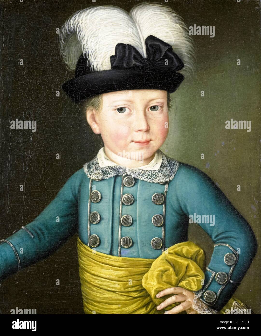 William Frederick (1772-1843), Prince of Orange-Nassau, later King William I, as a child, portrait painting circa 1775 Stock Photo