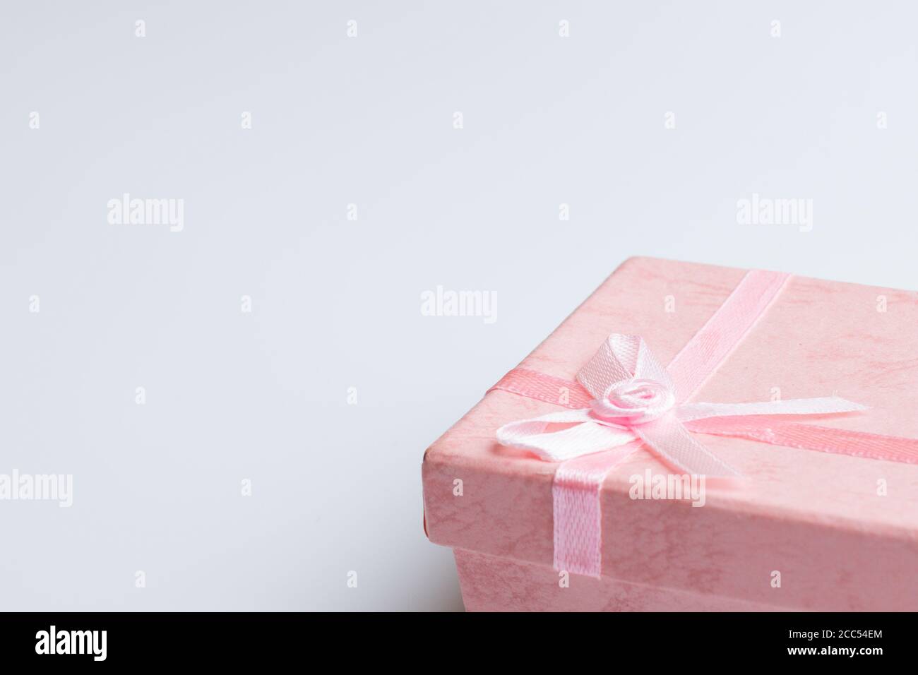 Present on white background with copy space. Gift Shop concept design. Holidays sale in store Stock Photo